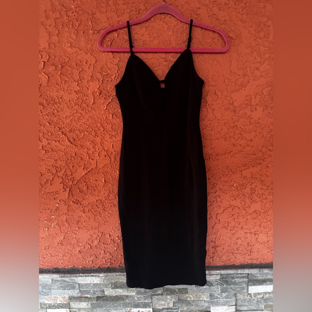 Haute monde Elegant Black Spaghetti Strap Dress